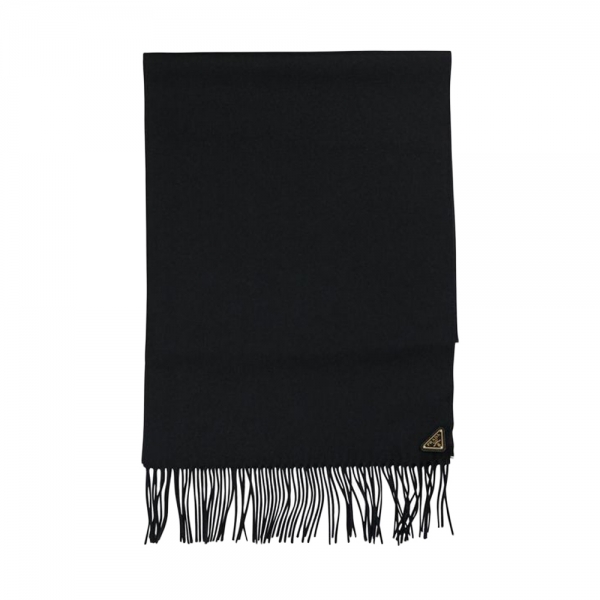 26SS 금장 삼각로고 캐시미어 스카프 블랙 1FS065 2COP F0632