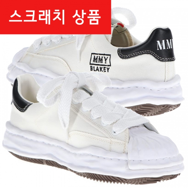 ◆스크래치◆블레이키 BLAKEY 캔버스 로우탑 스니커즈 화이트 A08FW735 WHITE