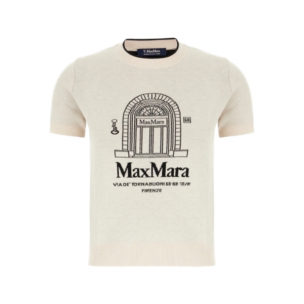 ◆당일◆26SS 에우포리아 SMMEUFORIA 자수 울 반팔 니트 에크루 2619361191 020