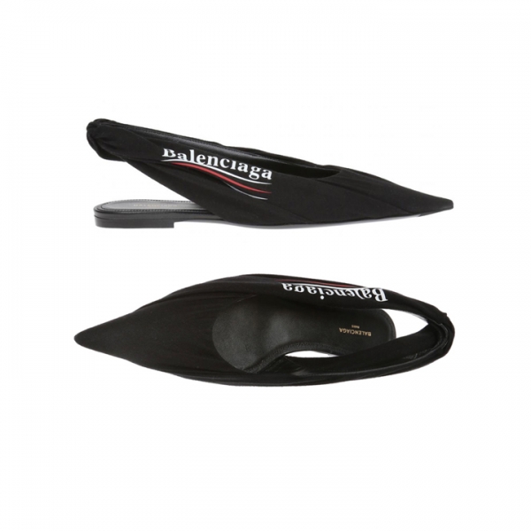 ◆14주년◆로고 플랫 슬링백 블랙 500619 W0600 1091