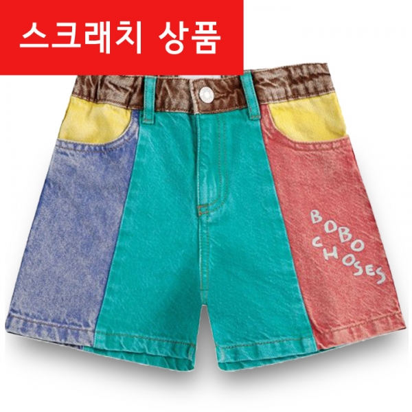 ◆스크래치◆키즈 컬러 블록 데님 숏팬츠 멀티 B125AC065 991