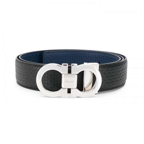 ◆당일◆26SS 은장 더블 간치니 양면 벨트 블랙/네이비 67-9535 0714462