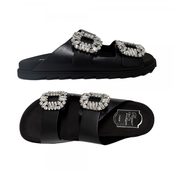 26SS 슬라이디 비브 스트라스 버클 뮬 블랙 RVW45818820 BSS B999