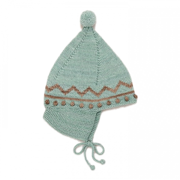 ◆키즈◆키즈 지그재그 포인트 피크 비니 세이지그린 K1222W25 315