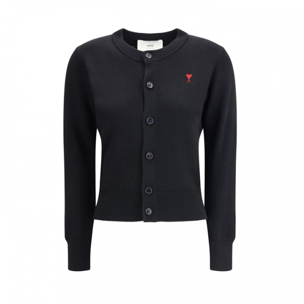 ◆당일◆26SS 스몰 하트 로고 여성 라운드넥 가디건 블랙 FKC361 001 009