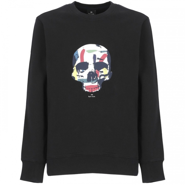 ◆당일◆23FW 스컬 프린팅 기모 맨투맨 블랙 M2R 027R LP4043 79