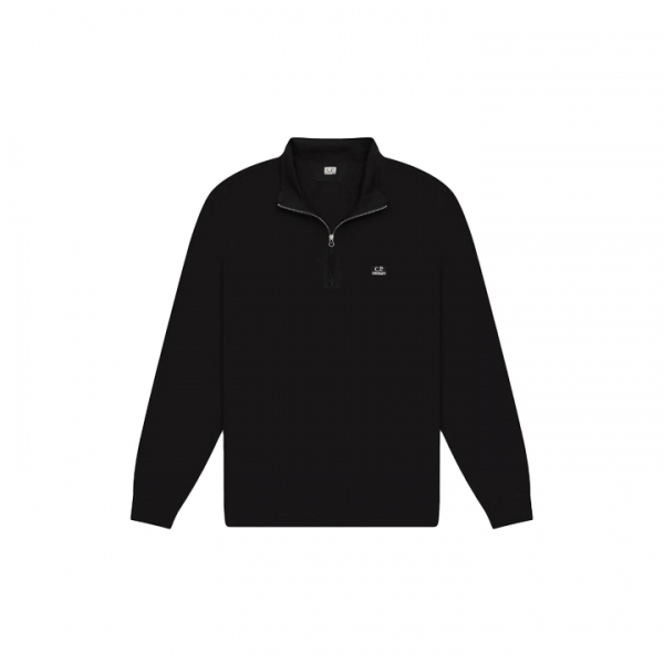 ◆당일◆25FW 로고 자수 하프 집업 롱슬리브 티셔츠 블랙 19CMPL144A 005263W 999