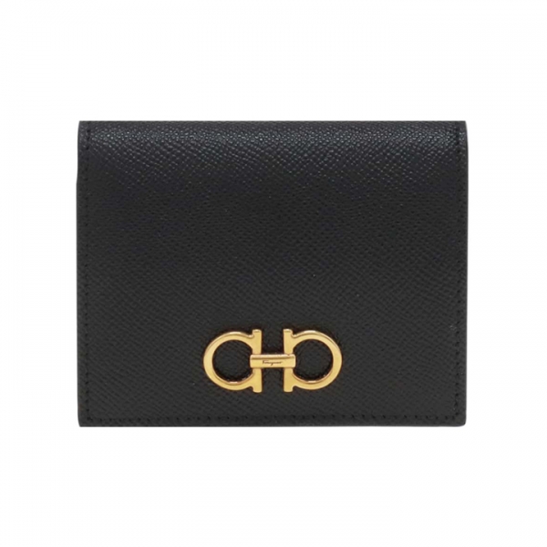 ◆당일◆26SS 금장 더블 간치니 컴팩트 반지갑 블랙 22-D780 0726512