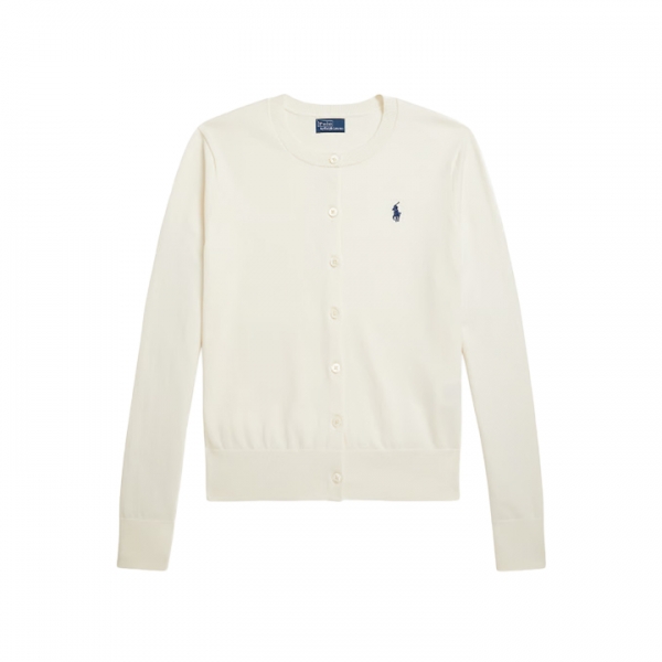 ◆당일◆26SS 포니 로고 자수 크루넥 가디건 크림 211971871 003