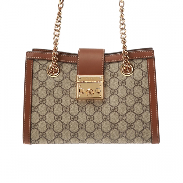 ◆당일◆25FW GG 슈프림 패드락 미디움 체인 숄더&토트백 베이지 498156 KHNKG 8534