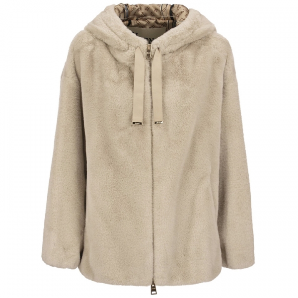 ◆당일◆22FW FAUX FUR 시어링 후드자켓 베이지 GI0138D 12422 1985