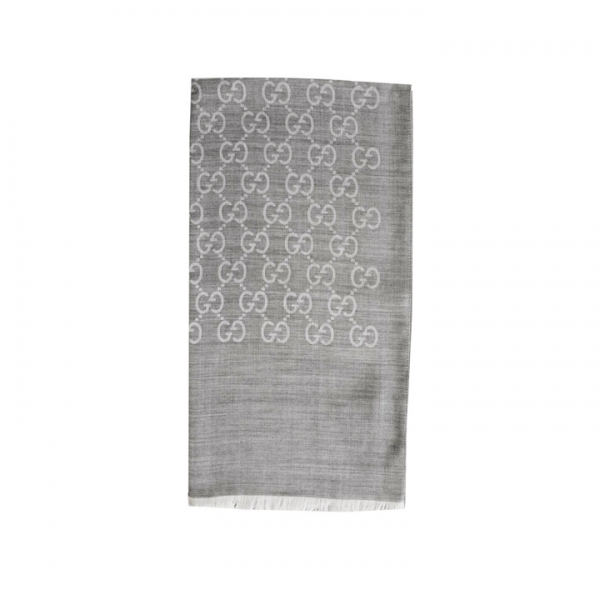 ◆당일◆25FW GG 자카드 울 실크 투톤 스카프 그레이/실버 165904 3G646 1400