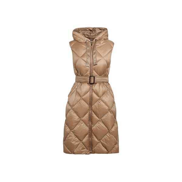 25FW TREGIL 후드 퀄팅 벨티드 롱 패딩자켓 카멜 2529296075 040