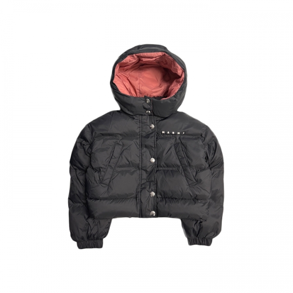 ◆키즈◆여성 로고 후드 크롭 패딩자켓 블랙 M01538 M00LY 0M900