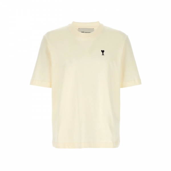 ◆당일◆26SS 하트 로고 플라스 데 빅투아르 프린트 티셔츠 크림화이트 UTS387 726 136