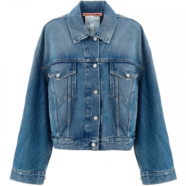 ◆당일◆23FW 클래식 오버핏 크롭 데님 자켓 미드블루 A90390 863