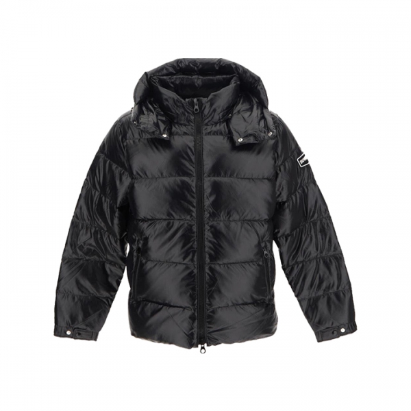 ◆당일◆25FW ULRICO 로고 패치 후드 패딩 자켓 블랙 VUDJ10435K0001 BKS