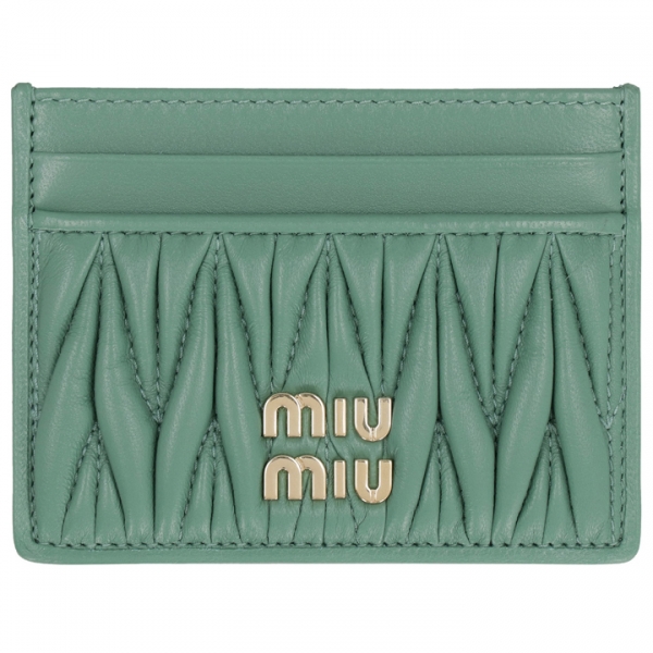 ◆당일◆23FW 금장 로고 마테라세 카드지갑 살비아그린 5MC076 2FPP F0092