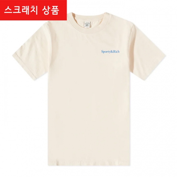 ◆스크래치◆백 로고 프린팅 오버핏 티셔츠 크림 TS624CR