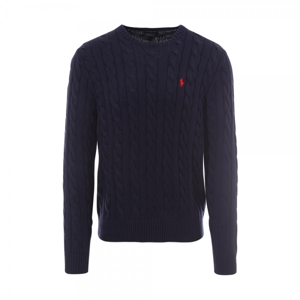 26SS 포니 자수 케이블 니트 네이비 710775885 001