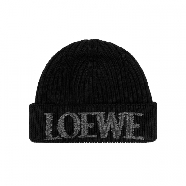 ◆당일◆26SS 로고 자수 울 비니 블랙 F540257X23 1100