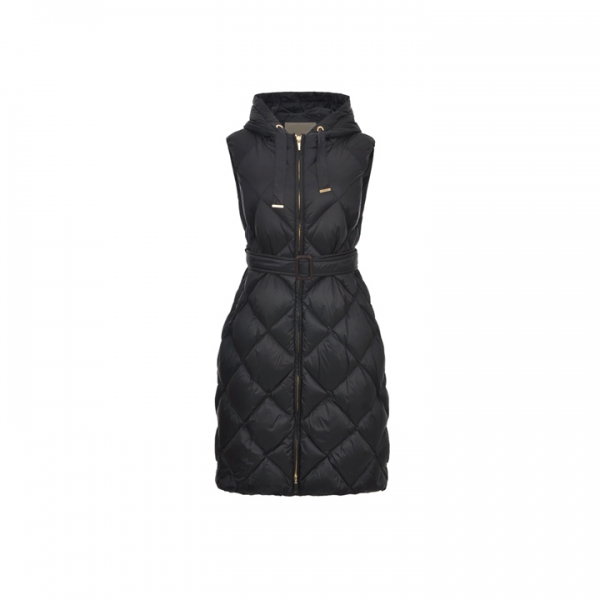 ◆당일◆25FW TREGIL 후드 퀄팅 패딩 코트 블랙 2529296075 002