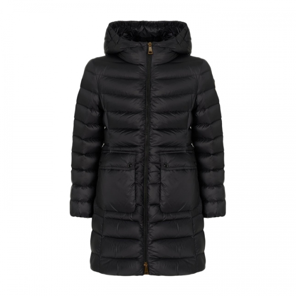 ◆키즈◆여성 아딜레 ADILE 로고 패치 후드 롱 경량패딩 블랙 1C000 02 597YF 999