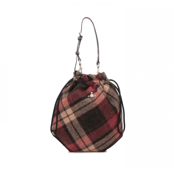 ◆당일◆26SS 드로스트링 체크 파우치백 멀티 57010006U W018D H201