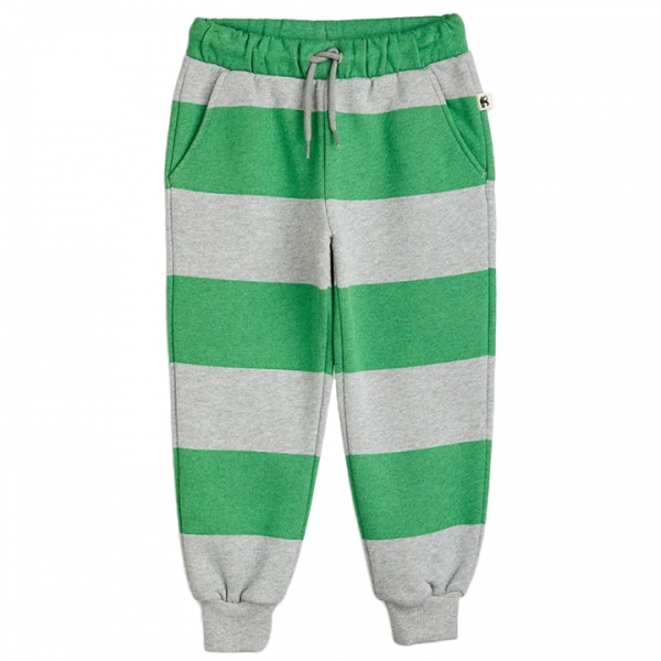 ◆키즈◆23FW 키즈 라벨 스트라이프 팬츠 그린그레이 23730121 75