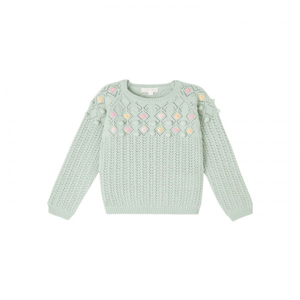 ◆키즈◆키즈 바키타 플로럴 니트 세이지 25F_J0133 ALMON