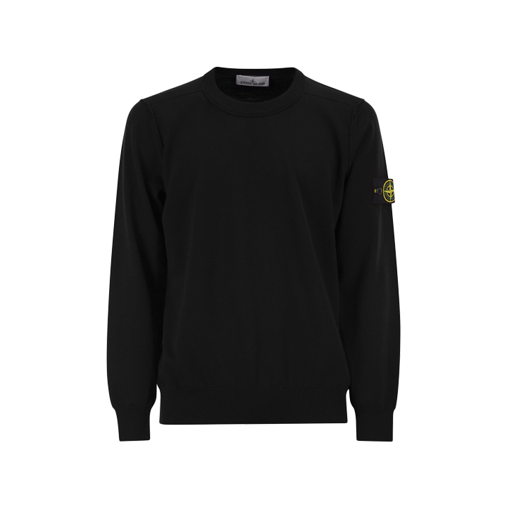 ◆당일◆26SS 와펜 패치 크루넥 코튼 니트 블랙 L1S15 5100053 S00B2 V0029