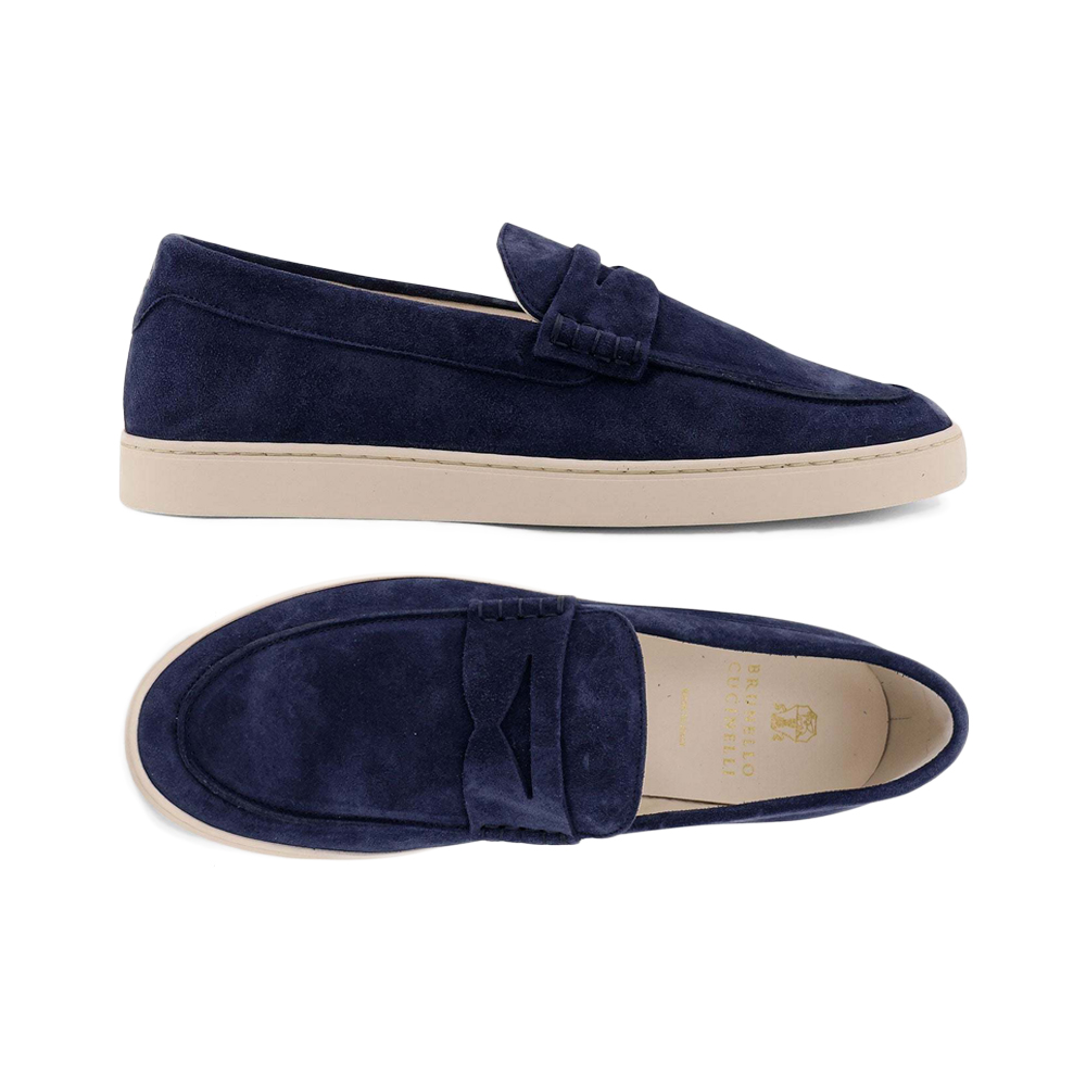 26SS 금장 로고 스웨이드 페니 로퍼 네이비 MZUSOLP312 C8862