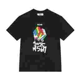 ◆키즈◆25FW 키즈 큐브 로고 티셔츠 블랙 F5MSJBTH302 110