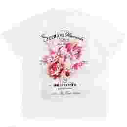 ◆당일◆ 25SS 플라워 백로고 티셔츠 아이보리 W251TS06 761I