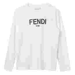 ◆키즈◆24FW 키즈 로고 프린팅 롱슬리브 티셔츠 화이트 JUI154 7AJ F0ZNE