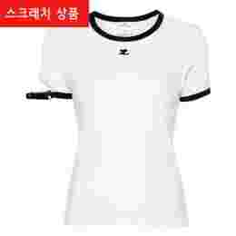 ◆스크래치◆로고 자수 버클 콘트라스트 티셔츠 화이트 124JTS117JS0070 0098