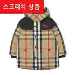 ◆스크래치◆여성 빈티지 체크 후드패딩 아카이브베이지 8041159
