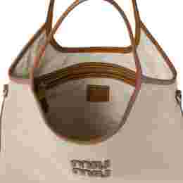 ◆당일◆24FW 로고 아이비 캔버스 토트백 베이지/브랜디 5BG231 2CRN F062F