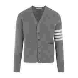 ◆당일◆25FW 사선완장 와플 메리노 울 브이넥 가디건 라이트그레이 MKC484A Y1014 055