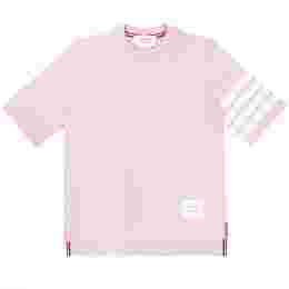 ◆당일◆25SS 사선 완장 숏 슬리프 티셔츠 라이트핑크 FJS102G 07862 680