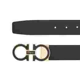 ◆당일◆25SS 블랙 금장 더블 간치니 벨트 블랙 67-9750 0743703