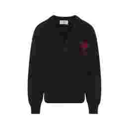 ◆당일◆25FW 하트 로고 울 가디건 블랙 UKC367 018 009