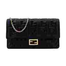 ◆당일◆25FW FF 로고 바게트 체인 월렛 숄더&크로스백 블랙 8M0498 AAJD F0KUR
