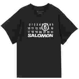 ◆당일◆25SS X SALOMON 그래픽 프린팅 크루넥 티셔츠 블랙 S52GC0345 M20101 900