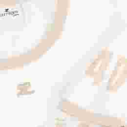 ◆당일◆24SS 로고 자수 패치 콘트라스트 티셔츠 오트밀 323JTS017JS0093 B086
