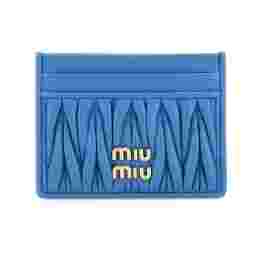 ◆당일◆25FW 마틀라세 금장 로고 카드지갑 블루 5MC076 AFPP F0V98