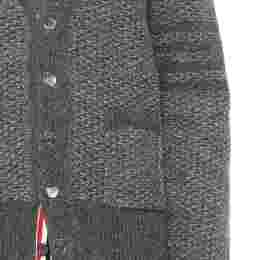 ◆당일◆25SS 사선 토널 텍스처 스티치 릴렉스핏 브이넥 가디건 메드그레이 MKC578A Y1032 035