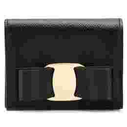 ◆당일◆25FW 금장 바라 보우 코인 반지갑 블랙 22-D515 0725300