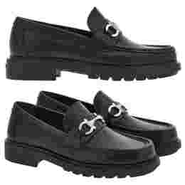 ◆당일◆25FW 더글라스 DUGLAS 더블 간치니 로퍼 블랙 0768108