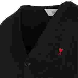 ◆당일◆25FW 스몰 하트 로고 브이넥 가디건 블랙 HKC361 001 009